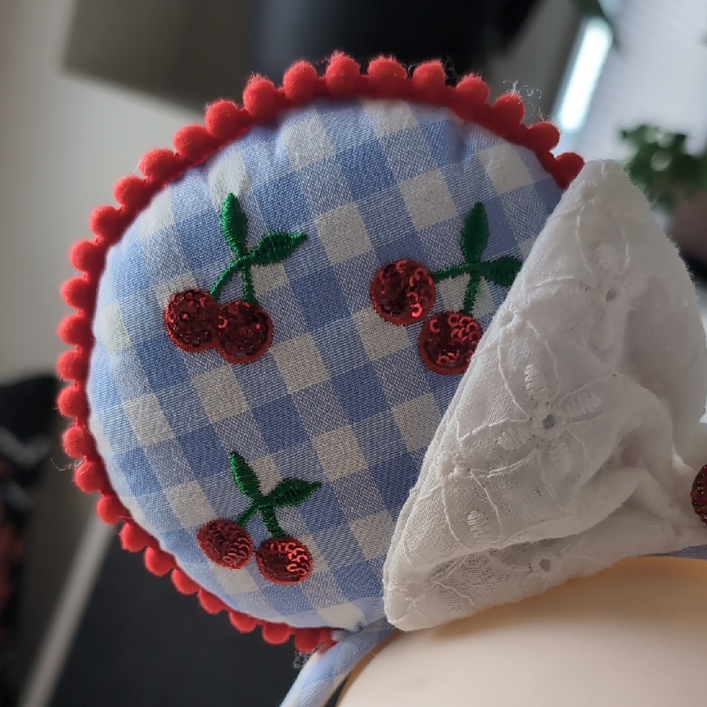 Baublebar Cherry Gingham Mouse Ears - Picture 3 of 6